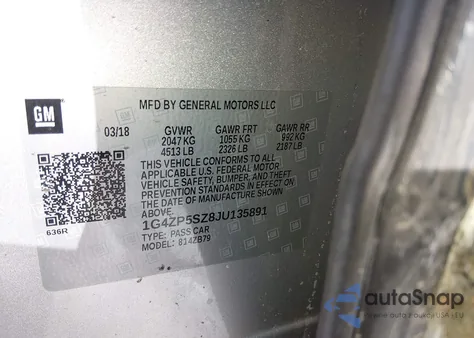 2018 Buick Lacrosse Essence z USA, uszkodzony, nr VIN 1G4ZP5SZ8JU135891
